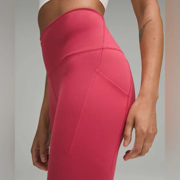 LULULEMON Wunder Train High-Rise Tight with Pockets 25" Vintage Rose Leggings 2 - Picture 2 of 12